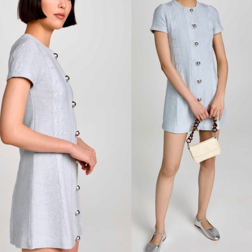 JOOSTRICOT Mélange Cable-Knit Mini Dress